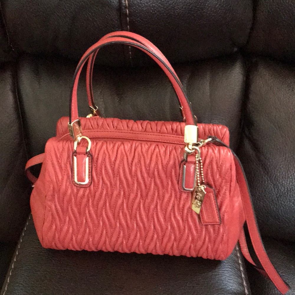 Apricot  Small Coach Leather Tote
